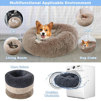 Super Soft Pet Cat Bed Plush Full Size Washable Calm Bed Donut Bed Comfortable Sleeping Artifact Suitable for Winter