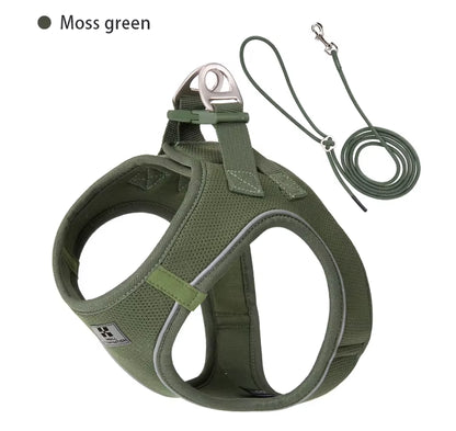 Dog Harness Leash Set for Small Medium Dog Adjustable Reflective Puppy Cat Harness Pet Vest Chihuahua Dachshund Outdoor Walking