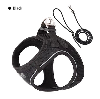 Dog Harness Leash Set for Small Medium Dog Adjustable Reflective Puppy Cat Harness Pet Vest Chihuahua Dachshund Outdoor Walking